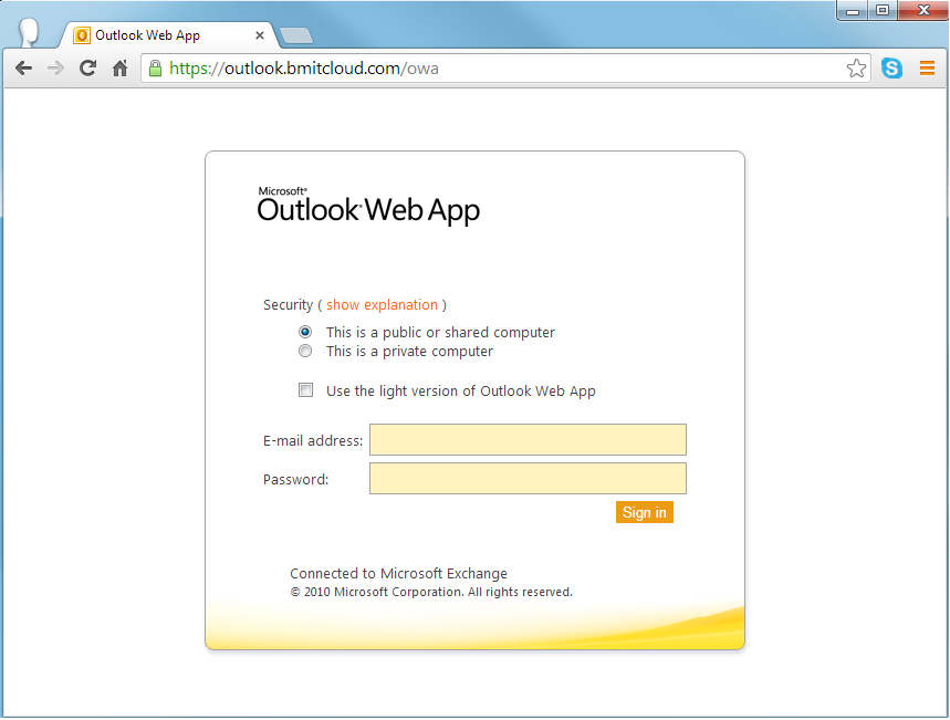 Outlook Webmail OWA